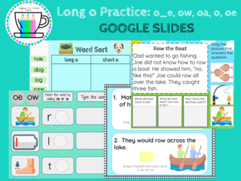 Preview of Long o Practice: o_e, oa, o, ow, oe (FREEBIE): Google Slides