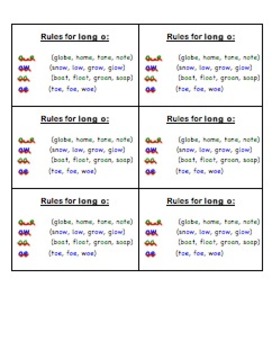 Preview of Long o vowel pair cards