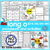 Long o worksheets and activities (o-e, oa, ow and oe) NO PREP