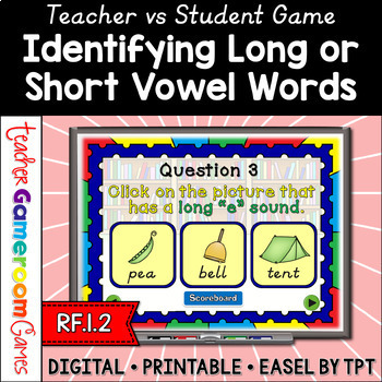 Preview of Long and Short Vowel Practice Game - Long vowels - Short Vowels - ELA Games
