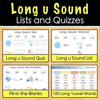 Long u Sound Words - FULL 20 Word Practice Set by Tom's Talk | TpT