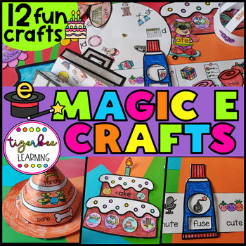 Preview of Long vowel magic e word family phonics craft projects