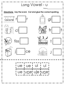 Long Vowel u Practice Pages by Teaching Simply | TpT