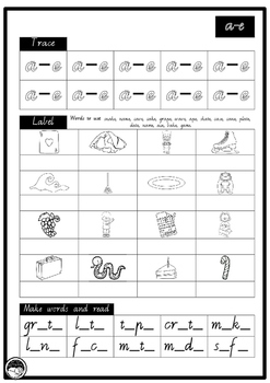 Long vowels / Split digraphs INDEPENDENT phonics work books VIC MOD CURSIVE