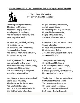 Preview of Poetry of Longfellow and Whitman: The Value of the American Worker Worksheet