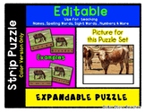 Longhorn Cow - Expandable & Editable Strip Puzzle w/ Multi