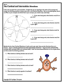 Preview of Longitude, Latitude, and Cardinal Directions PowerPoint and Worksheets