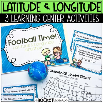 Preview of Longitude and Latitude Fun Activities | Map Coordinates | Mapping Skills Centers