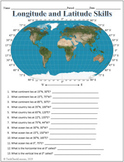 Longitude and Latitude Practice Labeling Worksheet - Maps
