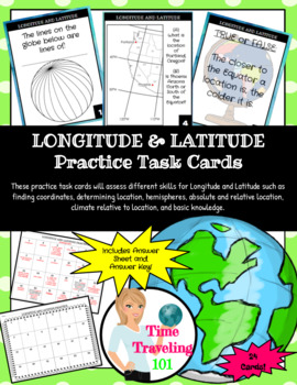 Preview of Longitude and Latitude Task Cards