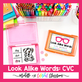 Look Alike Words - Task Cards: CVC Words