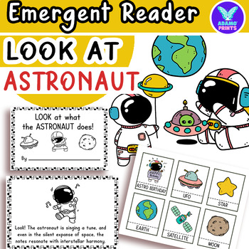 Preview of Look At What the Astronaut Does! Science Emergent Reader ELA Activity NO PREP