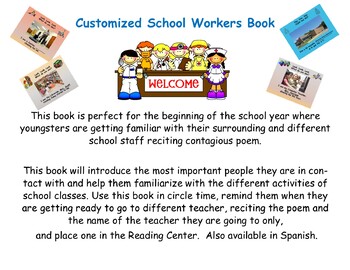 Preview of Customized School Workers Teacher Book, Look, Look, Look
