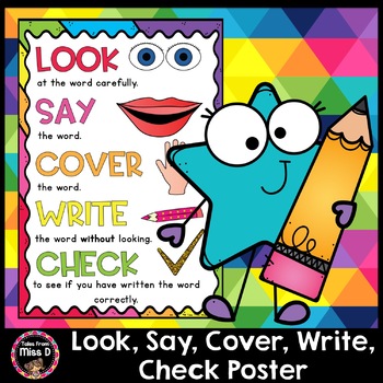 Look Say Cover Write Check Poster by Tales From Miss D TpT