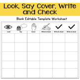 Look, Say Cover, Write and Check Blank Editable Template W