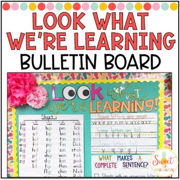 Preview of Look What We're Learning Bulletin Board Heading | Focus Wall Bulletin Board