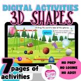 Look and Label 3D Shapes Digital Math Center Activity
