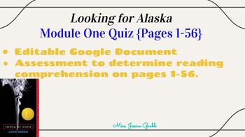 Preview of Looking For Alaska Module One Assessment {Pages 1-56}