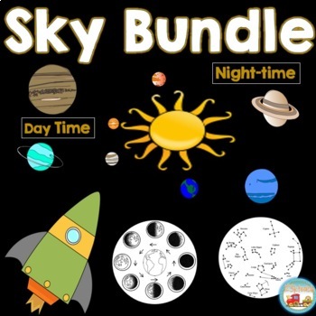 Preview of Sky Bundle- Sun, Moon, Constellations, Solar System, Daytime, Night-time Sky