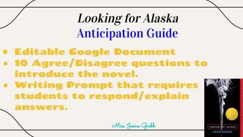 Preview of Looking for Alaska {Anticipation Guide}