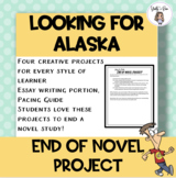 Looking for Alaska End of Novel Project CCSS Aligned