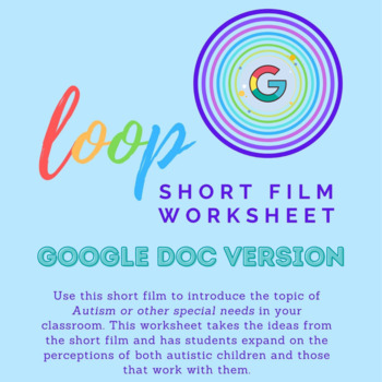 Preview of Loop Short Film Worksheet (Autism, Inclusion, Diversity) - Google Doc version