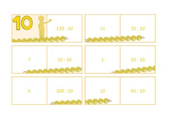 Preview of Loop cards: 10-row division, Montessori