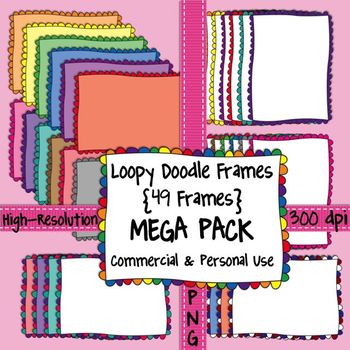 Preview of Loopy Doodle Frames MEGA PACK {Scalloped Borders} for Commercial Use