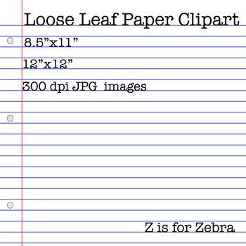 Preview of Loose Leaf Lined Paper Clipart - Free!