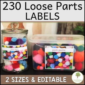 Preview of Loose Parts Labels – 230 Classroom Labels - ILLUSTRATED and EDITABLE
