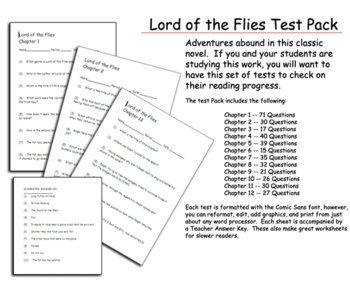 Preview of Lord of the Flies Test Pack