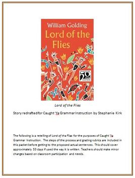 Preview of Lord of Flies Caught Ya Grammar Daily Bell Ringer Activities (DOL) with Vocab