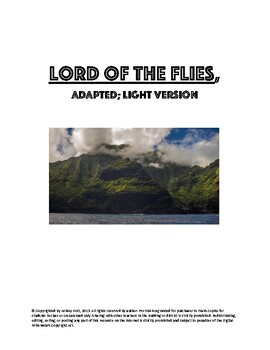 Preview of Lord of the Flies, Adapted -light version