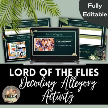 Preview of Lord of the Flies Allegory Activity w/ Slideshow, Character & Symbol Printable 