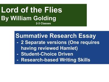 Preview of Lord of the Flies - Arg. Res. Essay - Summative/Final Assess - Social Justice