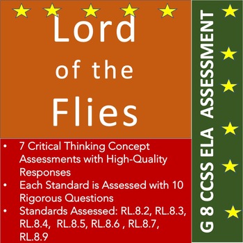 Preview of Lord of the Flies CCSS-Based Assessments: Comprehensive Resource for Grade 8