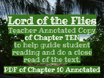 Preview of Lord of the Flies- Ch. 10 Annotated