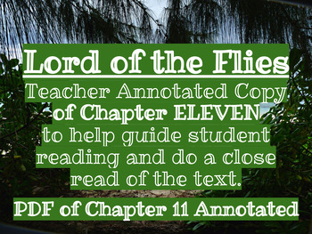 Preview of Lord of the Flies- Ch. 11 Annotated