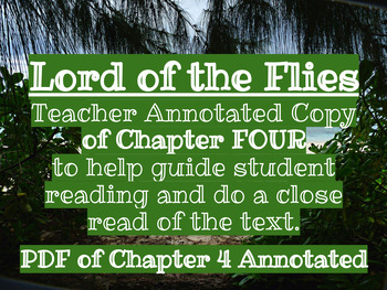 Preview of Lord of the Flies- Ch. 4 Annotated