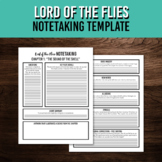 Lord of the Flies Chapter Note Taking Template | Novel Study