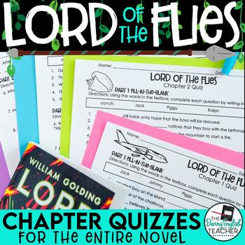 Preview of Lord of the Flies Quizzes for every chapter - PRINT & DIGITAL