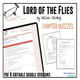 Lord of the Flies Chapter-by-Chapter Quizzes and Final | DIGITAL