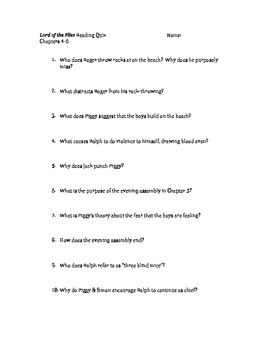 Lord Of The Flies Chapter 4 Worksheets Teaching Resources Tpt