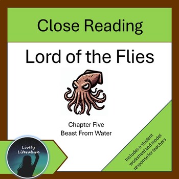 Preview of Lord of the Flies Close Reading Worksheets Chapter Five