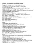 Lord of the Flies- Comprehension Questions (for each chapter)