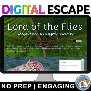 Preview of Lord of the Flies Digital Escape Room Review Game Activity