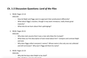 lord of the flies discussion questions chapter 3