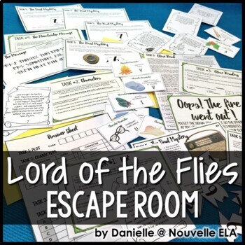 Preview of Lord of the Flies Escape Room Review Activity