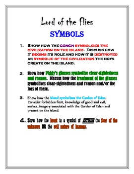 Lord of the flies essays on symbolism
