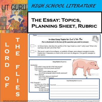 essay topics lord of the flies